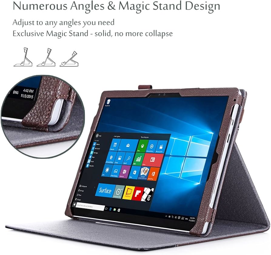 ProCase Surface Pro 6 / Pro 2017 / Pro 4 / Pro LTE/Pro 3 Case - Premium Folio Cover Case for Microsoft Surface Pro 6 / Pro 2017 / Pro 4 / Pro LTE/Pro